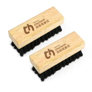 PP Pig Horsehair Multi Bristle Shoe Brush with Rubber Wood Handle Sneaker Cleaner Leather Boots and Suede Care Kit
