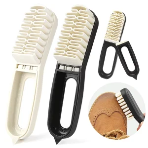 PP Shoe Cleaning Brush 2 in 1 Suede Surface Soft Rubber Head Dust Removal Crevice Tool Hanging Hole Daily Footwear Care Tools