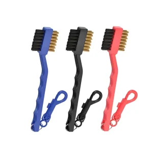 PRIMUS GOLF 3 Pack Golf Club Brush Golf Club Groove Cleaner Zip line Dual Bristle Cleaning Tools