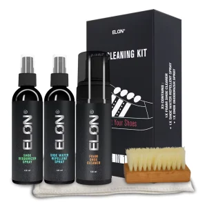 Patent Natural Shoe Cleaner Shoe Care Kit Water Repellent and Deodorizer Spray for All White Shoes Microfiber Cloth Brush 150ml