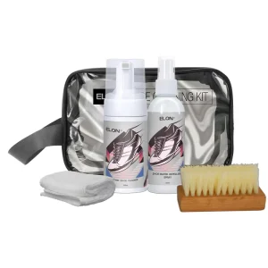 Patented Formula Women Men’s Shoe Sneaker Cleaner Kit Alcohol Free Eco Friendly Waterproof Liquid Foam Care Set Wood Handle