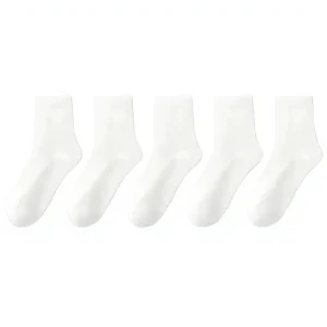 Patterned Antibacterial Casual Sweat Absorbing Mid Calf Socks
