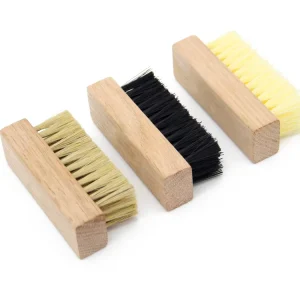 Pig Hair Sneaker Cleaner Brushes PP Bristles Dance Shoe Cleaning Brushes Solid Wooden Boots Leather Shoe Brushes