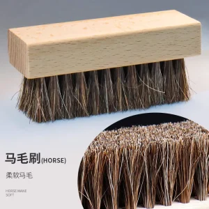 Pig Hair Sneaker Cleaner Brushes PP Bristles Dance Shoe Cleaning Brushes Solid Wooden Boots Leather Shoe Brushes