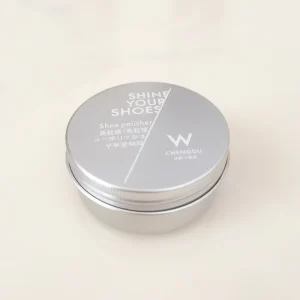 Plastic Free Packaging Hotel Travel Size Shoe Sponge Polisher in Aluminium Tin