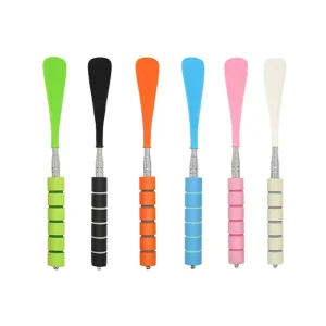 Plastic Stainless Steel Rod Body Adjustable Telescopic Shoehorn Length Adjustment Home Hanging Long Handle Shoe Horn