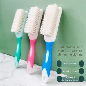 Plastic handle Nylon Filament Soft Bristle Lightweight Multi functional Shoe Cleaning Brush Won’t Damage Shoes White Nano Modern