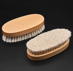 Polishing Solid Wood Household Non Damaging Shoes Oval Horse Hair Leather Shoes Dust Removal Shoe Brush