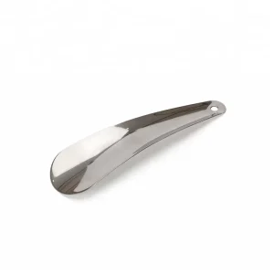 Portable 16cm Stainless Steel Shoe Horn Laser Logo Shoe Lifter Ergonomic Travel Size Metal Shoehorn for Seniors Kids