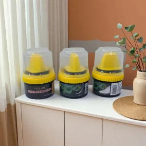 Portable 60ml Non Stick Plastic Shoe Polish with Household Cleaning Tool Accessories Brush Leather Cleaner Shoe Polish