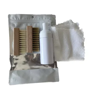 Portable Custom Eco Friendly PP Shoe Cleaning Brush Kit with Microfiber Towel & Cleaner Foam for Sneaker Shoe Sole Care