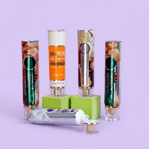 Portable Eco Friendly Cylinder Aluminum Plastic Squeeze Tubes 12.7 35mm Screw Cap Custom Logo UV Printing