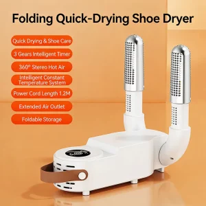 Portable Electric Shoes Boots Dryer and Warmer with Folding and Drying Adjustable Rack