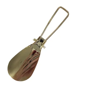 Portable Gold Stainless Steel Folding Shoe Horn Travel Foldable 11.5 cm