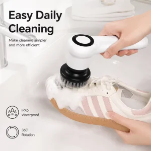 Portable Handheld Electric Spin Scrubber Cordless Power Cleaning Brush 3 Replaceable Heads for Sneaker Cleaning