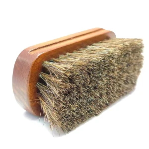 Portable Horsehair Shoe Polishing Brush Natural Wooden Leather Care Cleaning Brush