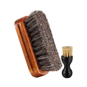 Portable Horsehair Shoe Polishing Kit Beech Wood Handle Eco-Friendly Professional Leather Care Includes Shine Brush