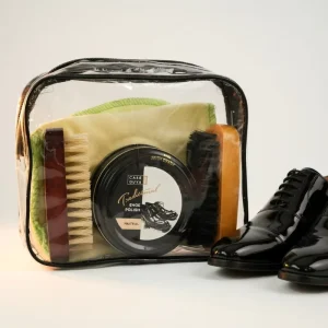 Portable Leather Shoe Care Kit with Neutral Polish