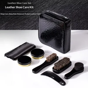 Portable Leather Shoe Polish & Brush Kit with Towel Eco Friendly Shoe Care Set