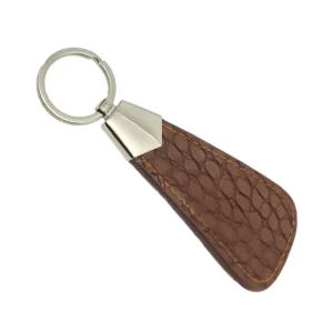 Portable Leather Shoehorn Keychain Boot Horn Keyrings Metal Key Ring Simple Accessories for Men Women Children