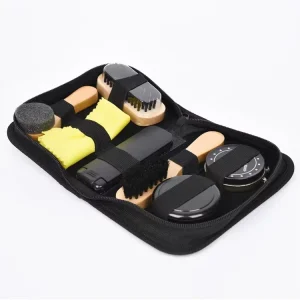 Portable On-the-Go Shoe Care Kit Travel Shoe Shine Set with Cleaning Tools and Storage Bag
