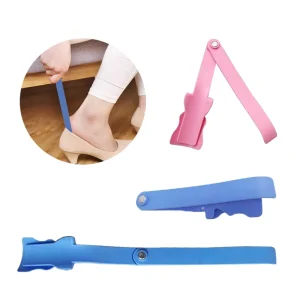 Portable Plastic Shoe Horn with Handled Sock Aid, Shoe Lifting Helper