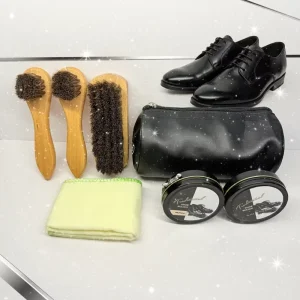 Portable Shoe Shine Kit Black Neutral Polish for Shoe Care and Cleaning Shoe Care Kit for Leather Shoes