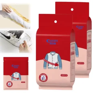 Portable Stain Remover Wet Wipes for Clothes Shoes Jackets Travel Cleaning Powerful Fabric Safe Formula 20 Count Pocket