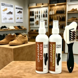 Portable Suede & Nubuck Shoe Care Kit with Zipper Bag Cleaner Spray & Brush