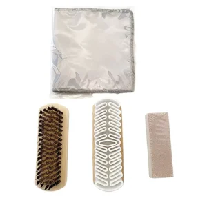 Portable Suede & Nubuck Shoe Clean Kit with Crepe and Brass Bristle Brush Microfiber Towel Cloth and Block Eraser