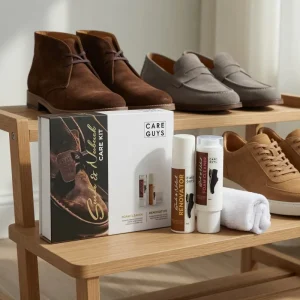Portable Suede and Nubuck Shoe Care Kit with Foam Cleaner Renovator and Towel
