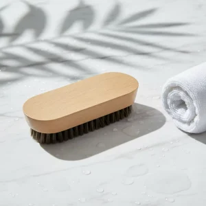 Portable Travelling Small Size Pig Hair Bristle Wooden Brush 1pc Shoe Polish Cleaning