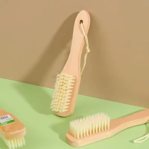 Practical Smooth Wood Handle Cleaning Brush Soft Synthetic Bristles for Shoes Garments and Bed Dust Removal