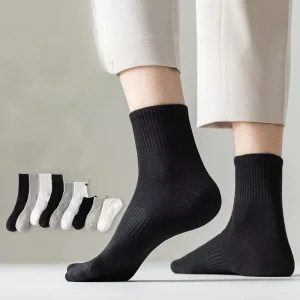 Premium 7A Anti Bacterial Anti Pilling Sweat Absorption Deodorant Casual Breathable Mid Crew Long Socks Cotton Men’s Socks