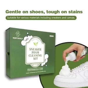 Premium Foam Cleaner Set for Shoes Sneakers and Hats Multi Surface Stain Remover with Microfiber Cloth and Brush 2 Starter Pack
