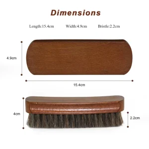 Premium Horsehair Boot Polish Brush Wood Handle Leather Shoe Care Set for Boots & Oxfords