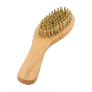Premium Pig Hair Sneaker Cleaning Brush Wooden Shoe Shine Brush with Hog Bristles for Boots Shoes