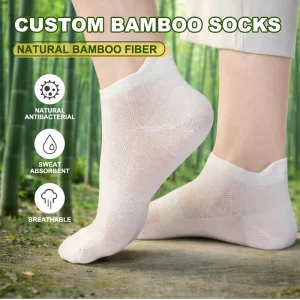Premium Quality Custom Logo Jacquard Design Solid Color Embroidery Performance Bamboo Socks