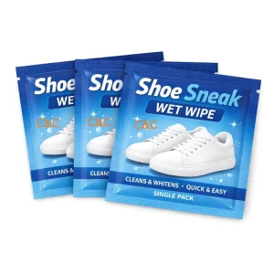 Premium Quick on the Go Shoe Cleaning Wipes Individually Wrapped Sneaker Cleaner Wipes