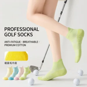 Premium Siro Spun Cotton Golf Socks Anti Pilling Arch Support Custom Logo Ankle Socks Professional