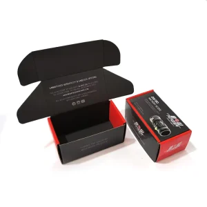 Printed Matte Black Corrugated Cardboard Eco Friendly Mailer Box with Embossing and Customized Logo for Small Business Packaging