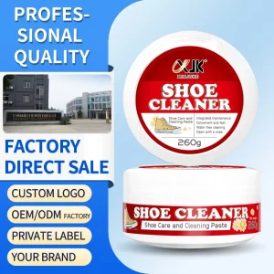 Private Label Custom Logo Professional Solid Shoe Stain Remover Polish Care Cleaning Cream (260g) White Sneakers Canvas Shoes