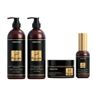 Private Label Custom Luxury Hair Care Set Vegan Organic Protein Caviar Hair Mask Hair Serum Shampoo and Conditioner