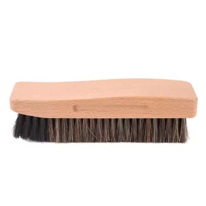 Professional Leather Shoe Brush Customization Soft Horsehair Cleaning Brush Wooden Handle Footwear Care Tool