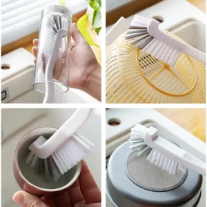Professional Long Handle Plastic Cleaning Brush Wear resistant Stiff Bristle Cup Scrubber for Kitchen Bottle and Glassware