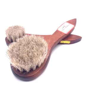 Professional Shoe Cleaning Brush with Wooden Handle and Horse Hair Bristles for Polish and Waxing
