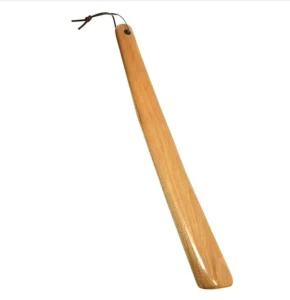 Professional Wooden Shoe Horn Beech Wood Shoe Horn and Long Handle Shoe Horns with Leather Strap Shoelifter