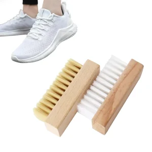 Quick Buff Full Clean Wooden Soft Medium PBT Bristles Shoe Brush Sneaker Brush for Cleaning Tennis Football Shoe Boots Cloth