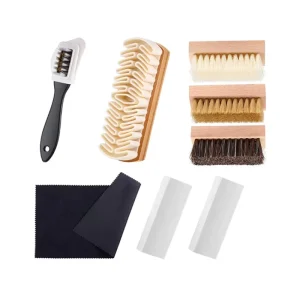 Quick for Full Clean 8 Packs Shoe Cleaner Kit Nubuck Suede Rubber Crepe Plastic Wood Handle Shoe Cleaning Brush Suede Eraser