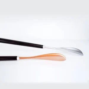 Retro Dolphin Head Long Metal Shoehorn Black Brown Wood Handled Stainless Steel Shoe Spoon Luxury Shoe Horns